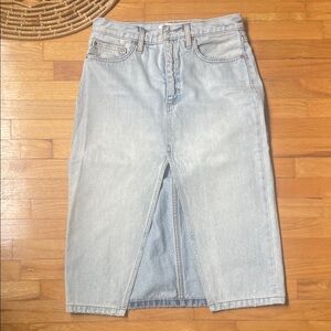 Denim Forum 90s Midi Jean Skirt